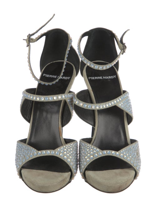 Pierre Hardy Suede Animal Print Sandals