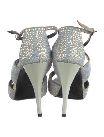 Pierre Hardy Suede Animal Print Sandals