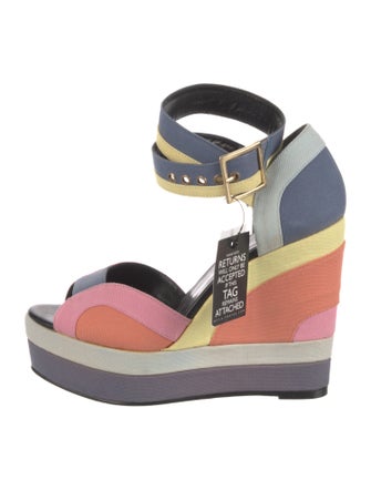 Pierre Hardy Canvas Colorblock Pattern Sandals