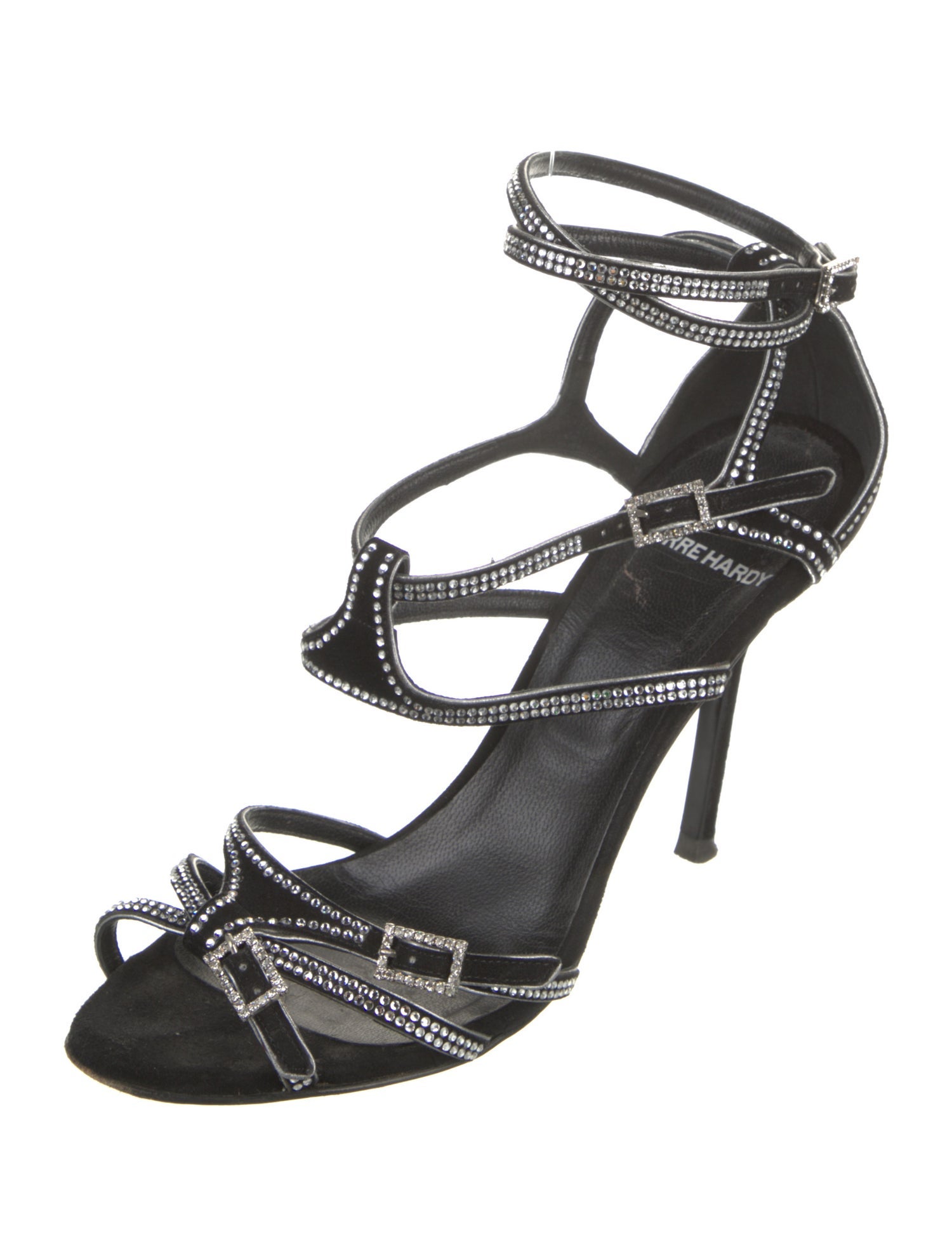 Pierre Hardy Suede Crystal Embellishments Sandals