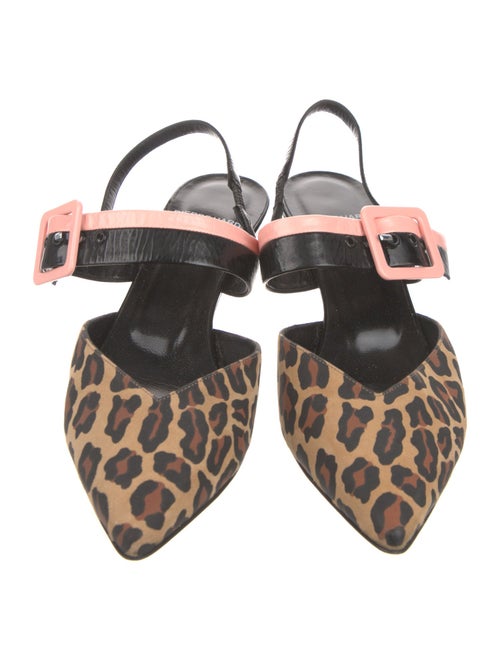 Pierre Hardy Suede Animal Print Slingback Pumps