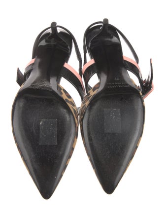 Pierre Hardy Suede Animal Print Slingback Pumps