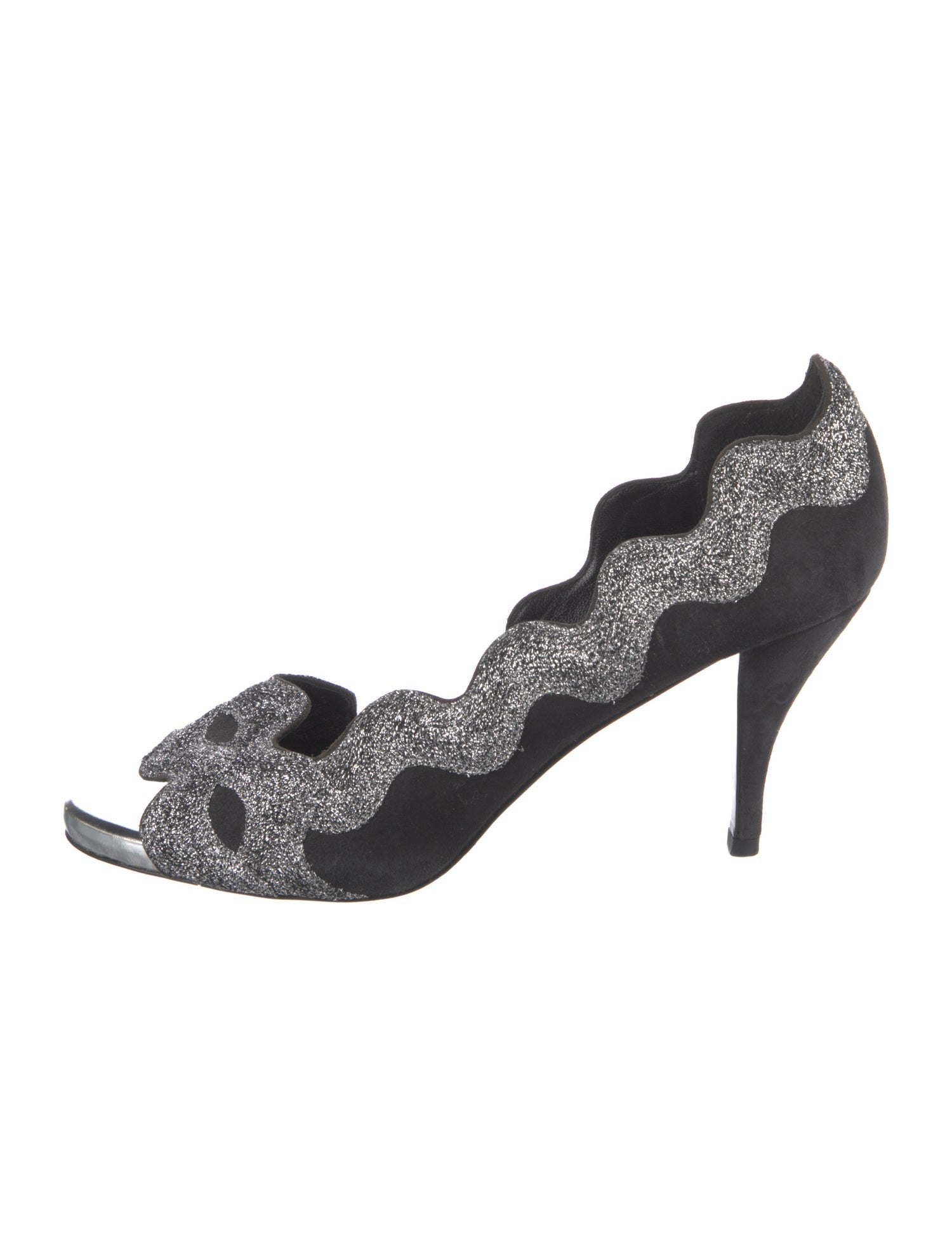 Pierre Hardy Suede Printed D'Orsay Pumps