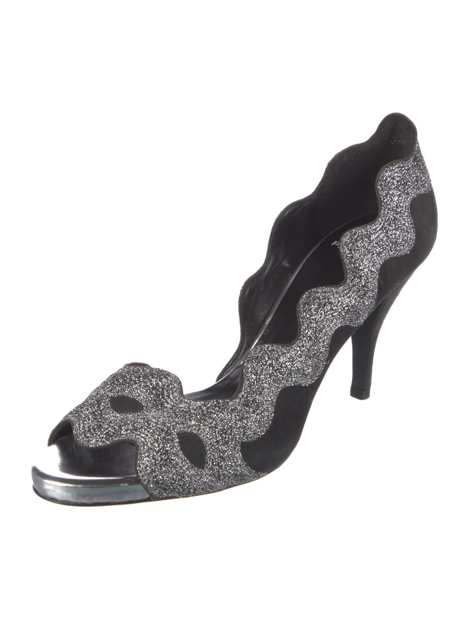 Pierre Hardy Suede Printed D'Orsay Pumps