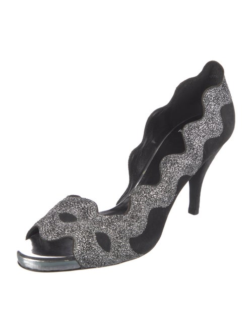Pierre Hardy Suede Printed D'Orsay Pumps