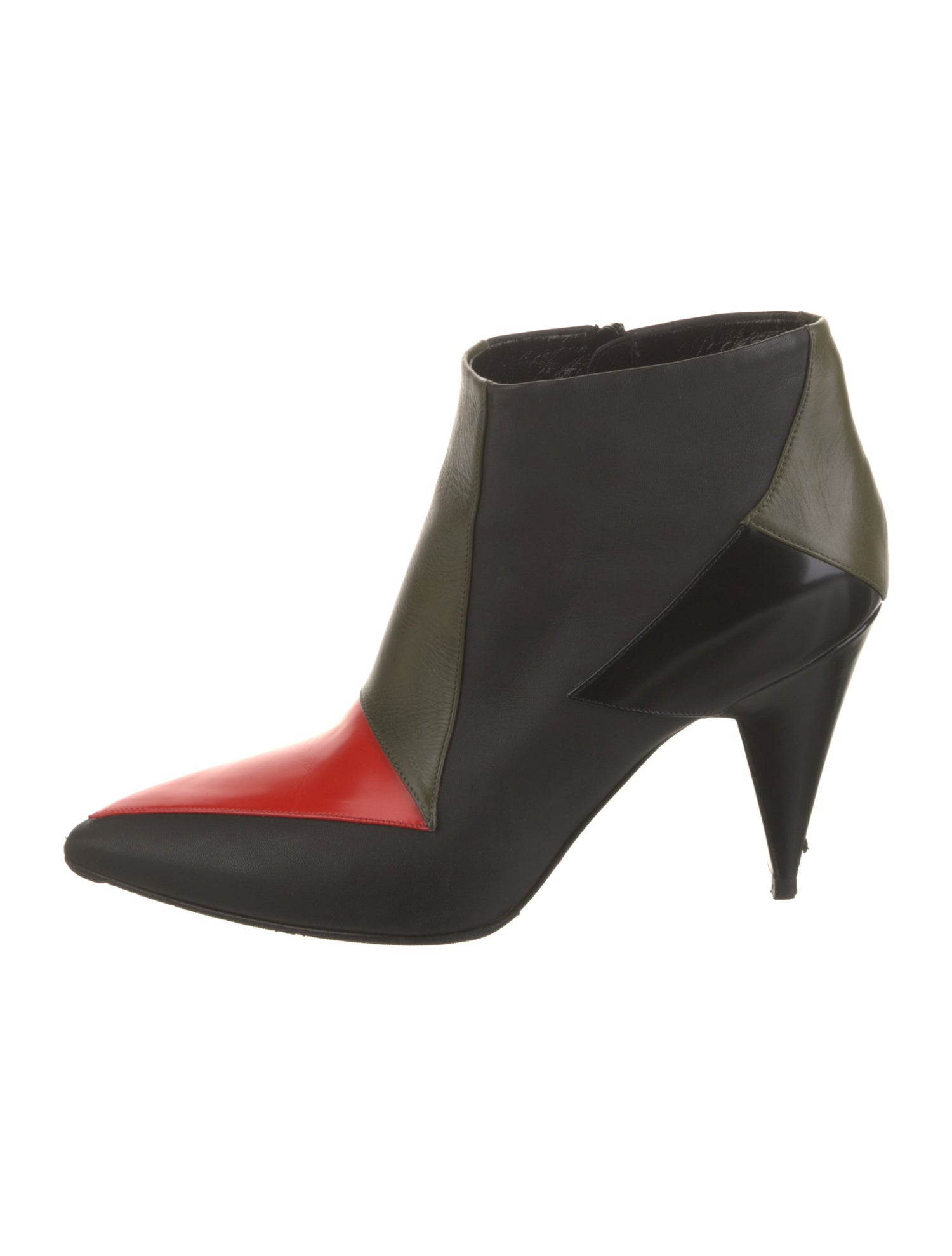 Pierre Hardy Leather Colorblock Pattern Boots