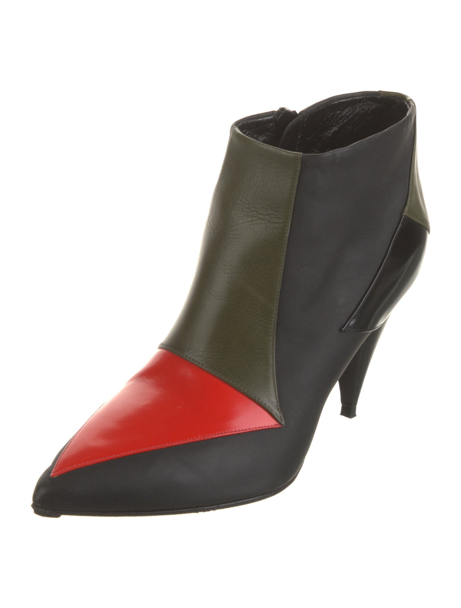 Pierre Hardy Leather Colorblock Pattern Boots