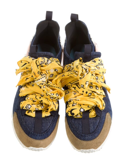 Pierre Hardy Leather Colorblock Pattern Chunky Sneakers