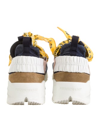 Pierre Hardy Leather Colorblock Pattern Chunky Sneakers