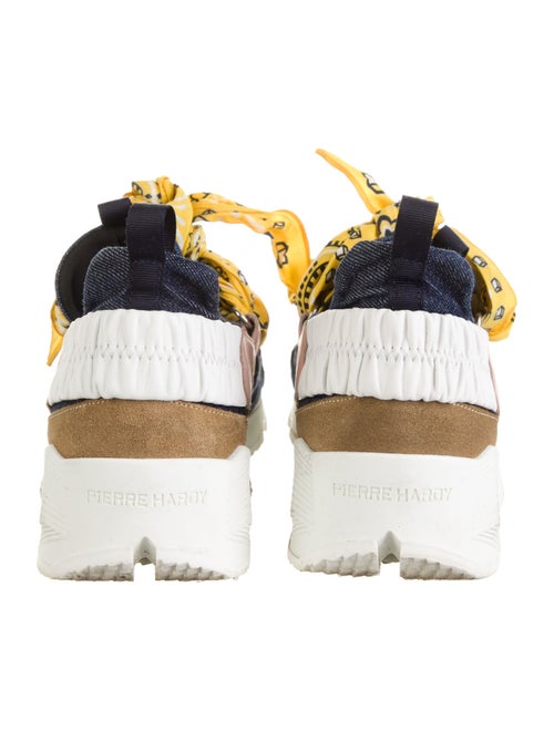 Pierre Hardy Leather Colorblock Pattern Chunky Sneakers