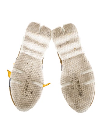 Pierre Hardy Leather Colorblock Pattern Chunky Sneakers