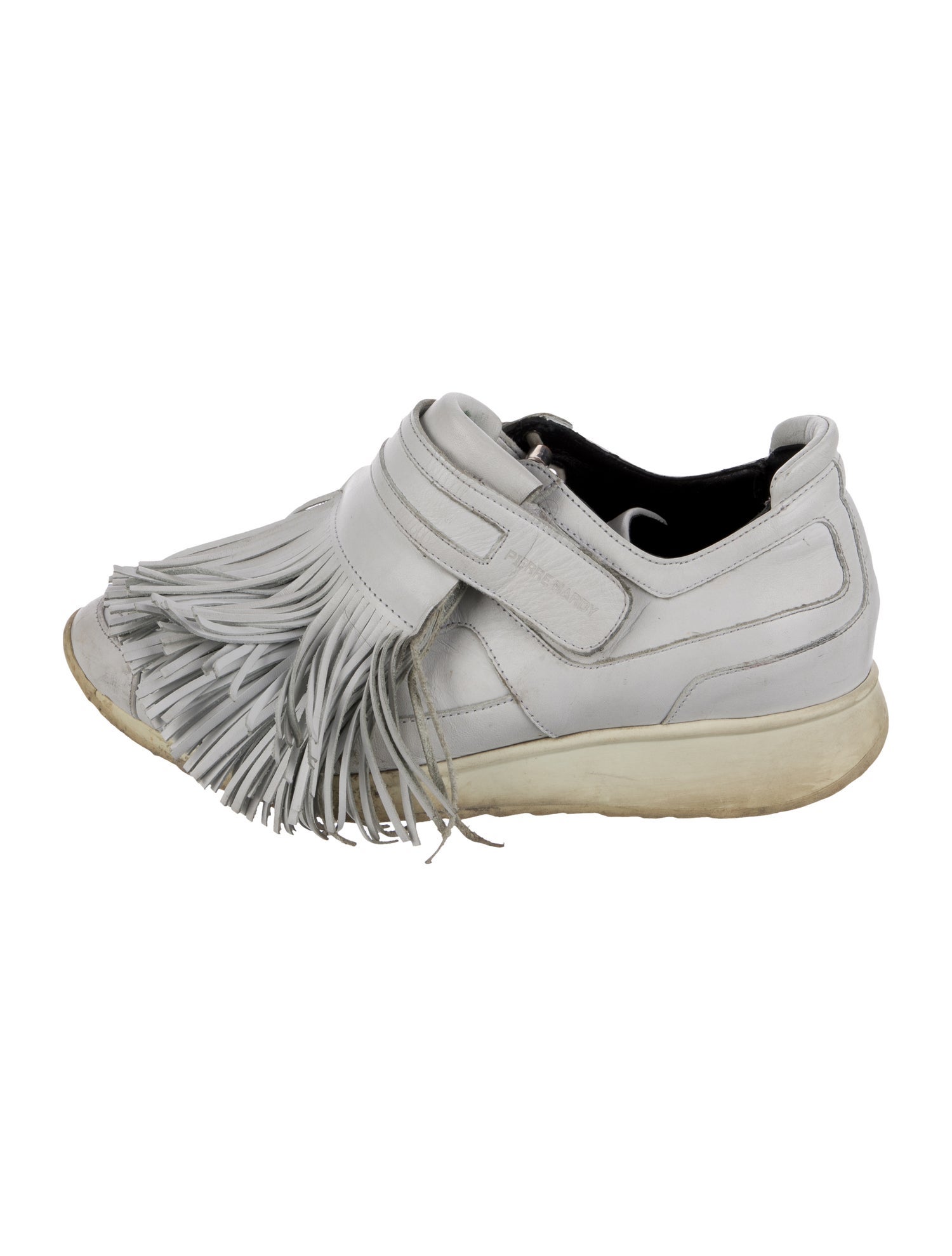 Pierre Hardy Leather Fringe Trim Accent Sneakers