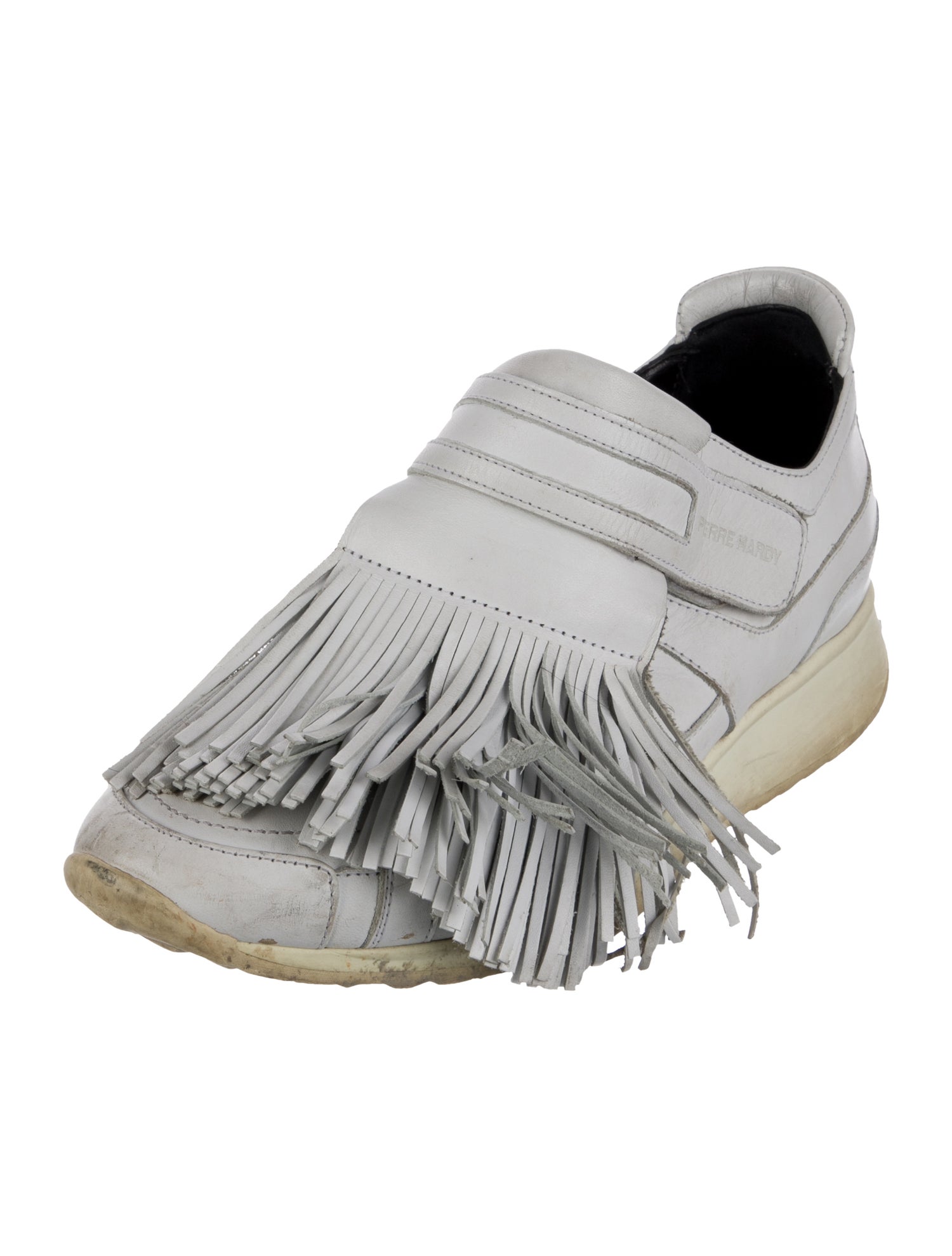 Pierre Hardy Leather Fringe Trim Accent Sneakers