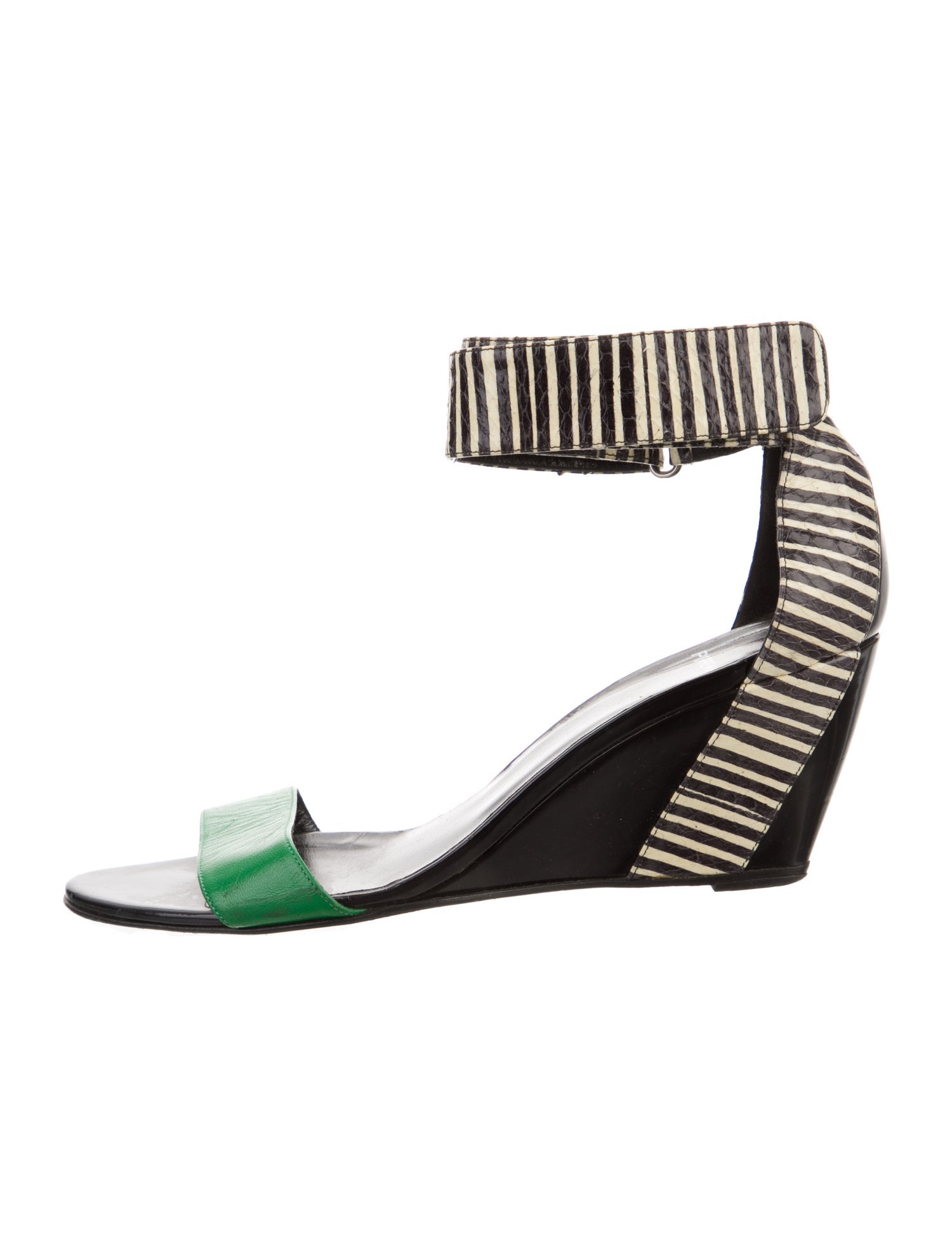 Pierre Hardy Leather Striped Sandals