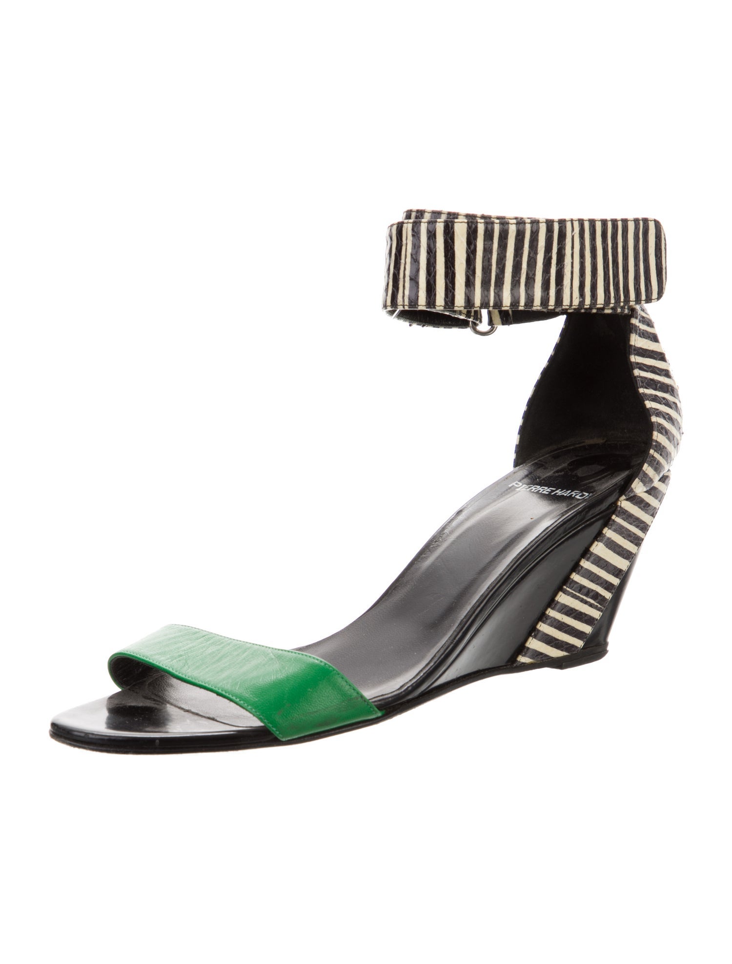 Pierre Hardy Leather Striped Sandals