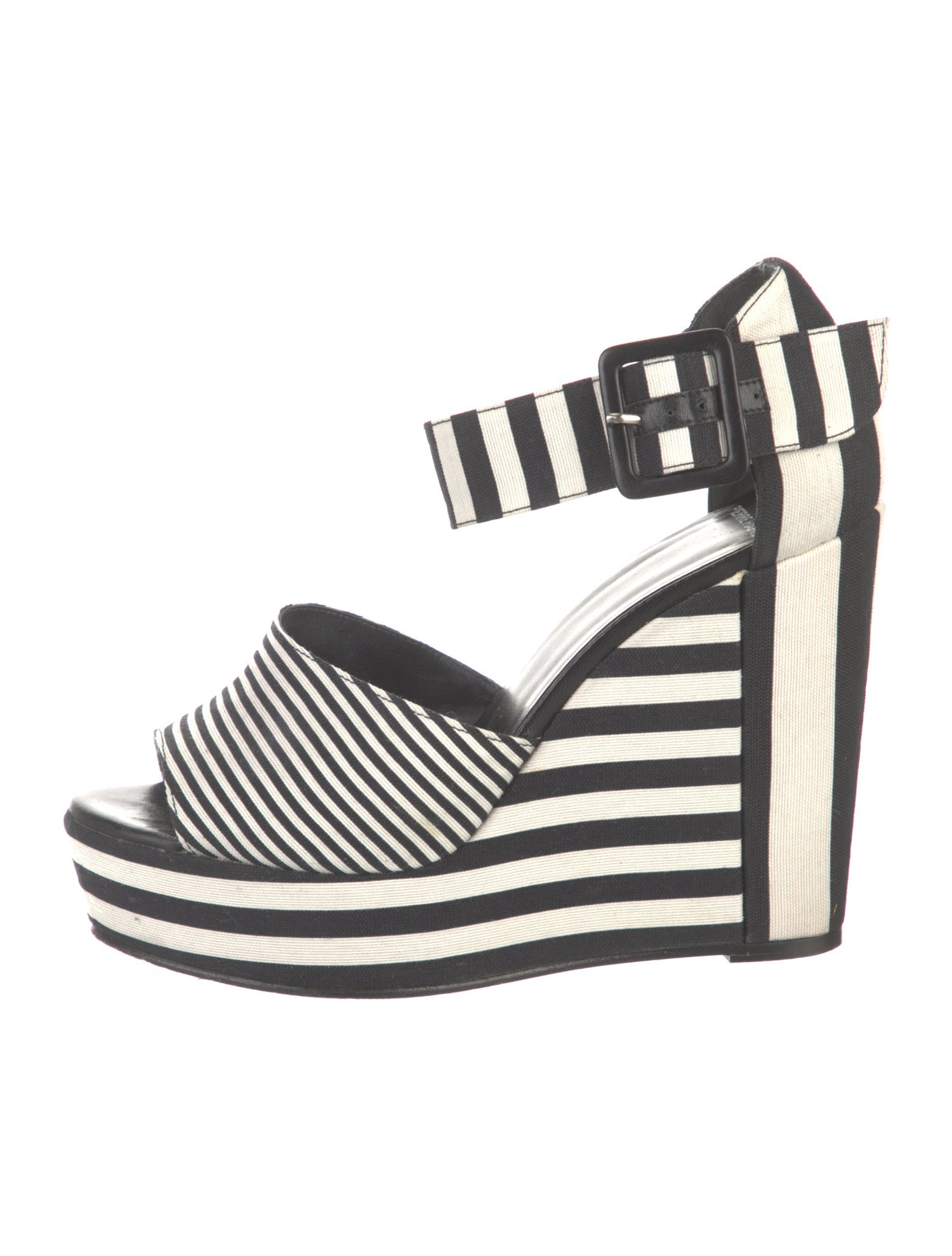 Pierre Hardy Canvas Striped Slingback Sandals