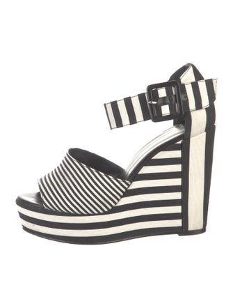 Pierre Hardy Canvas Striped Slingback Sandals