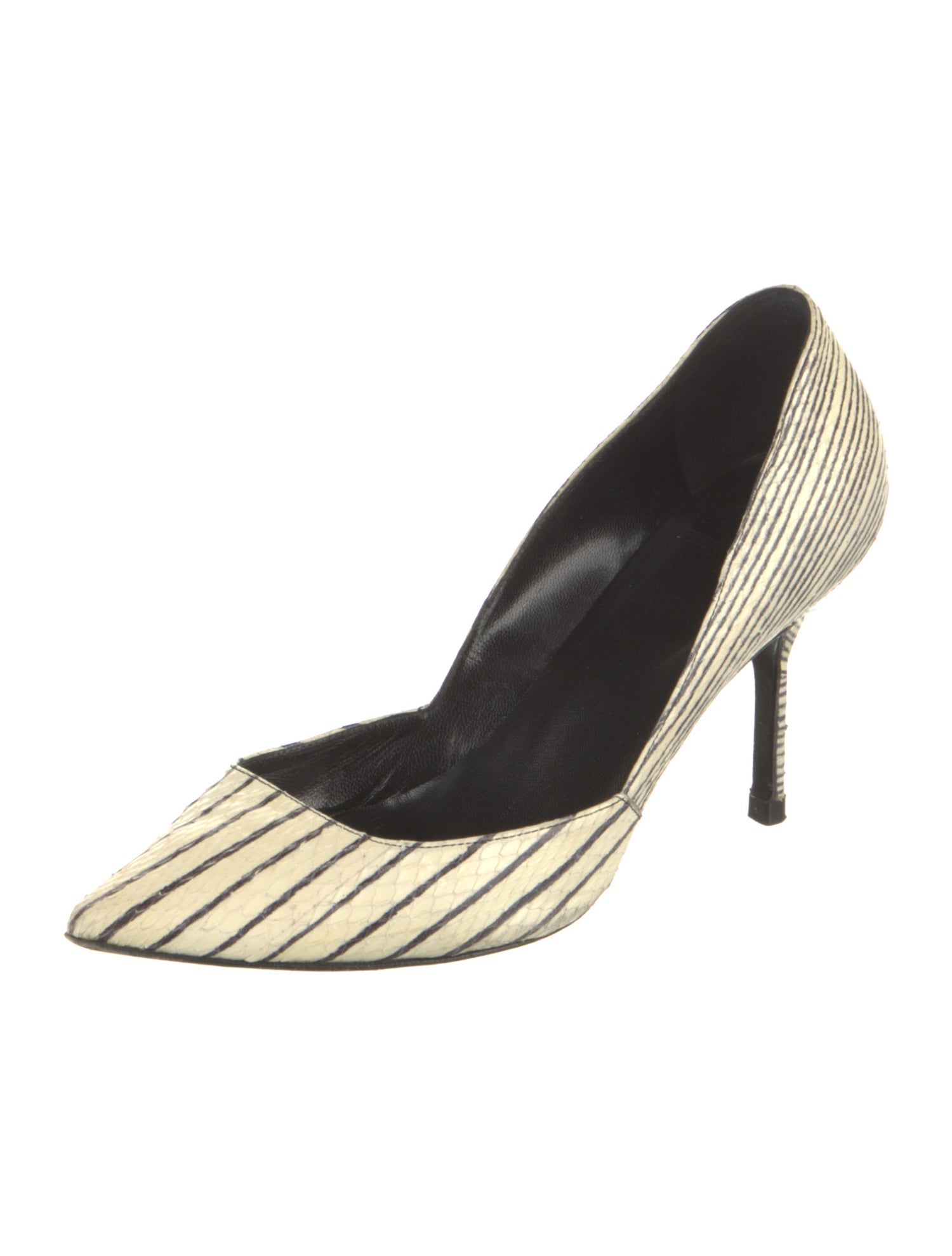 Pierre Hardy Leather Printed D'Orsay Pumps