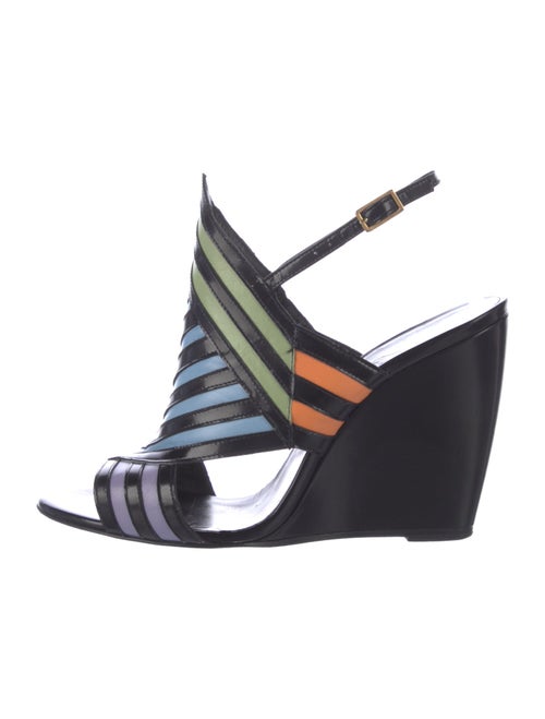 Pierre Hardy Leather Striped Slingback Sandals