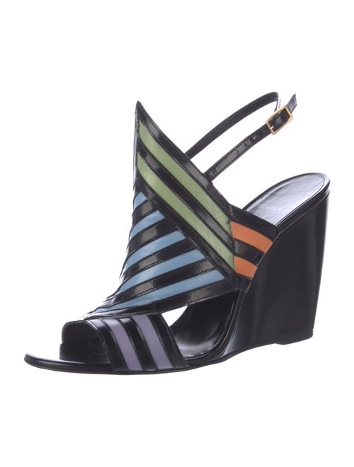 Pierre Hardy Leather Striped Slingback Sandals