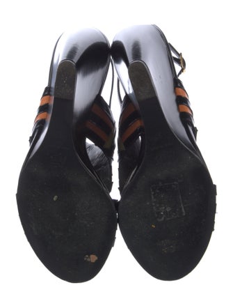 Pierre Hardy Leather Striped Slingback Sandals