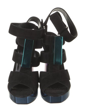 Pierre Hardy Suede T-Strap Pumps