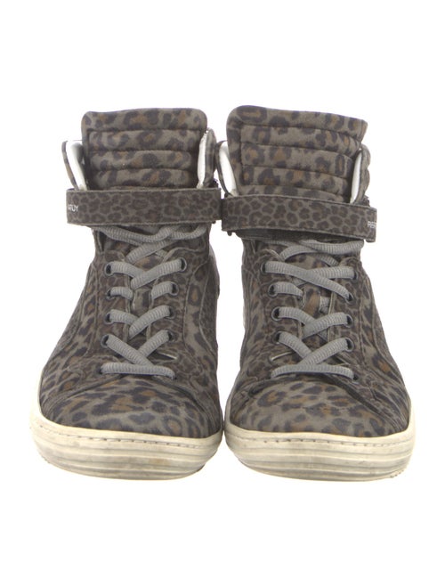 Pierre Hardy Suede Animal Print Sneakers