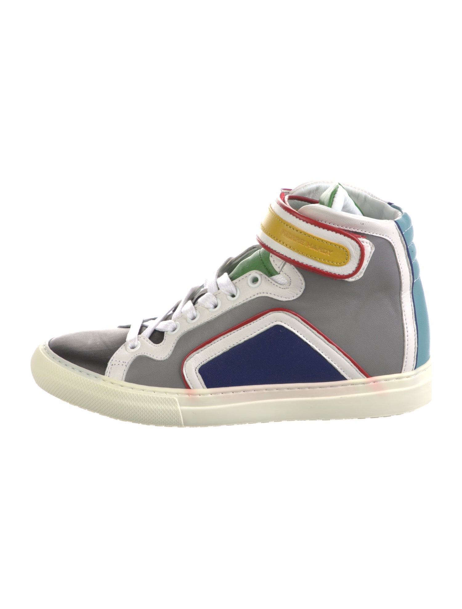 Pierre Hardy Leather Colorblock Pattern Sneakers w/ Tags