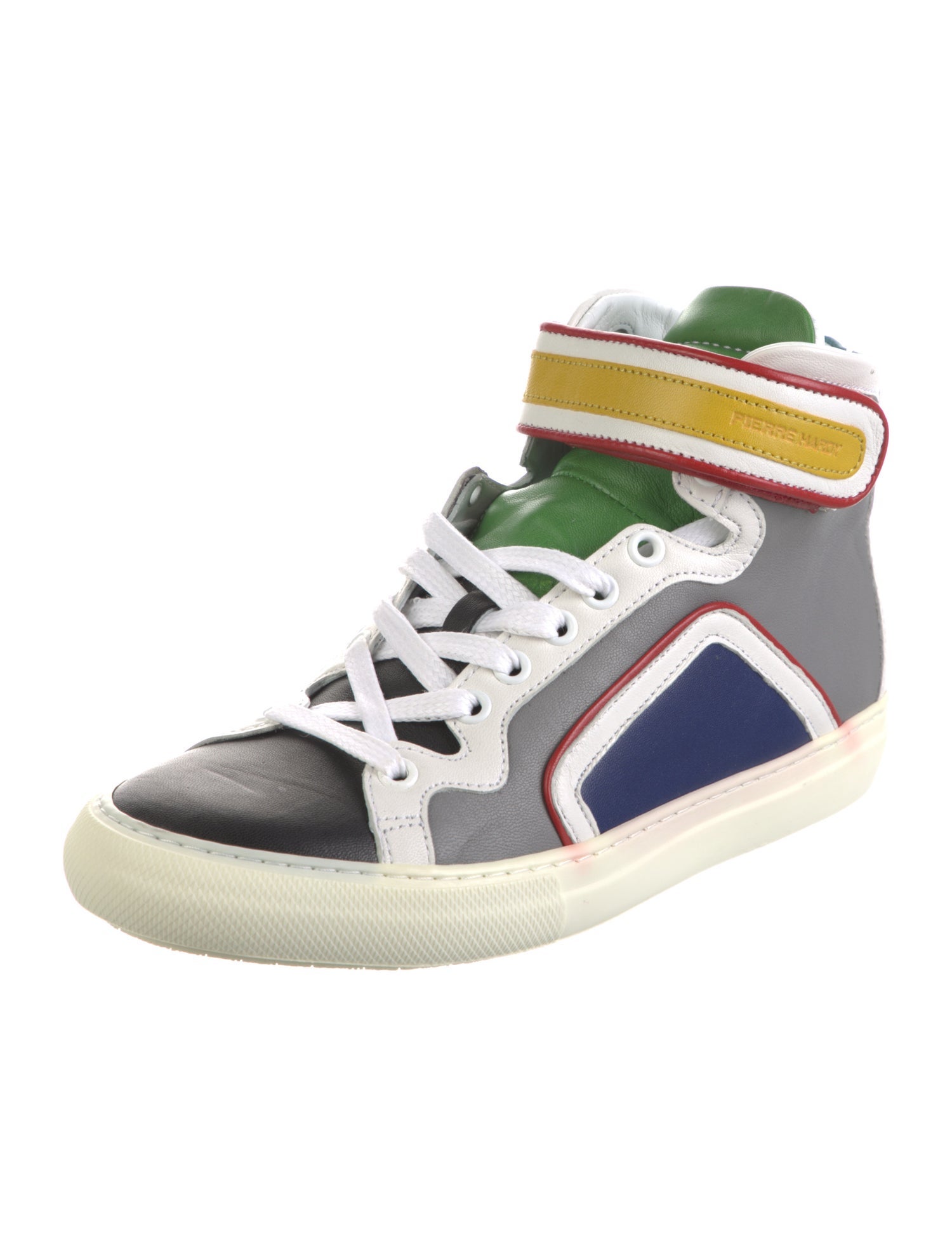 Pierre Hardy Leather Colorblock Pattern Sneakers w/ Tags