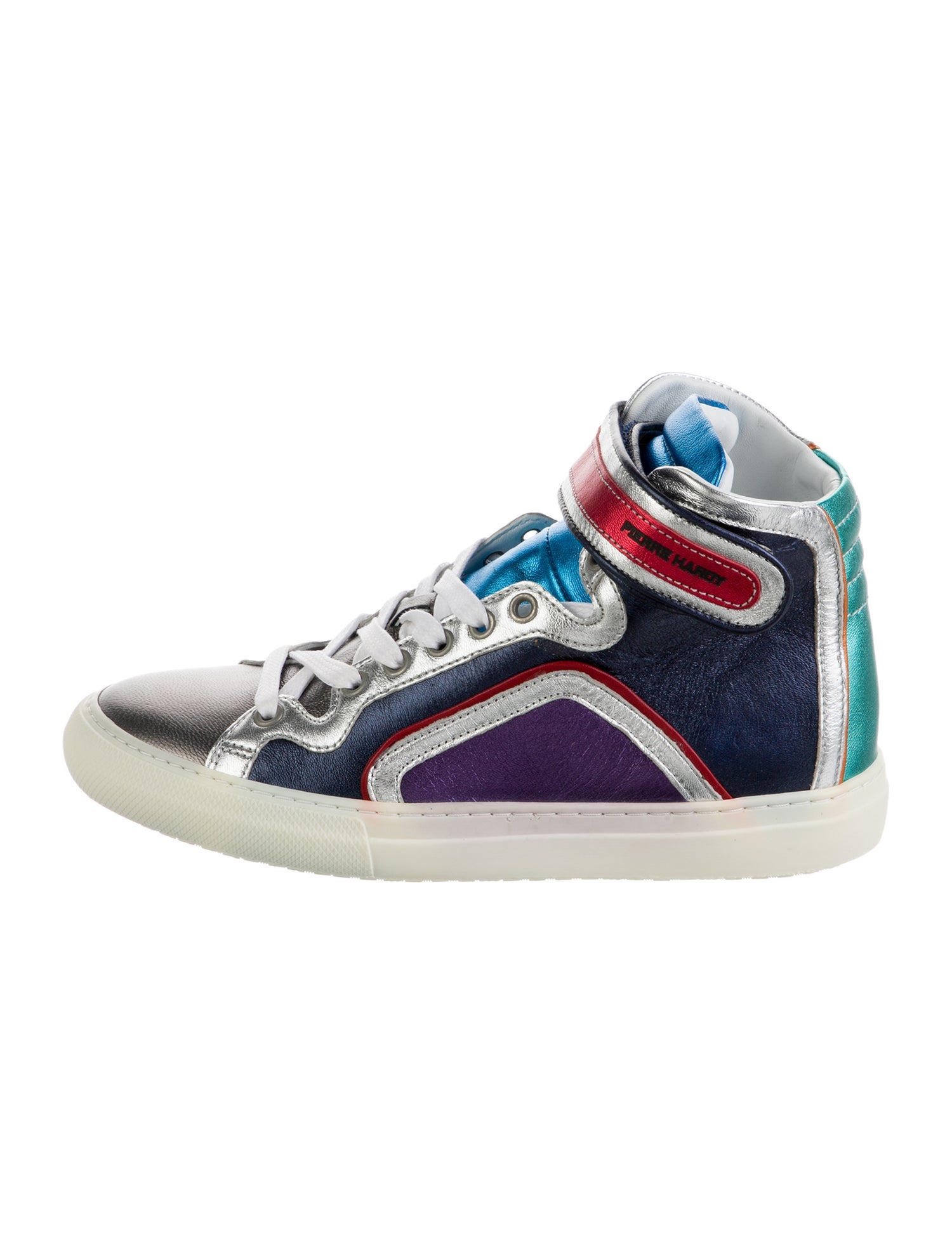Pierre Hardy Leather Colorblock Pattern Sneakers w/ Tags