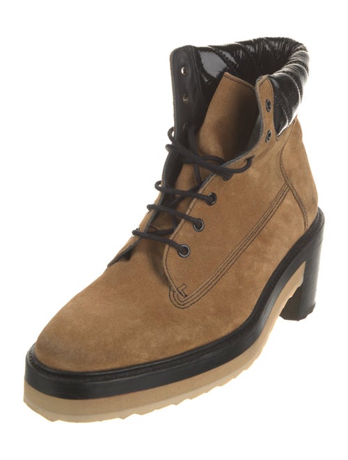 Pierre Hardy Suede Printed Combat Boots