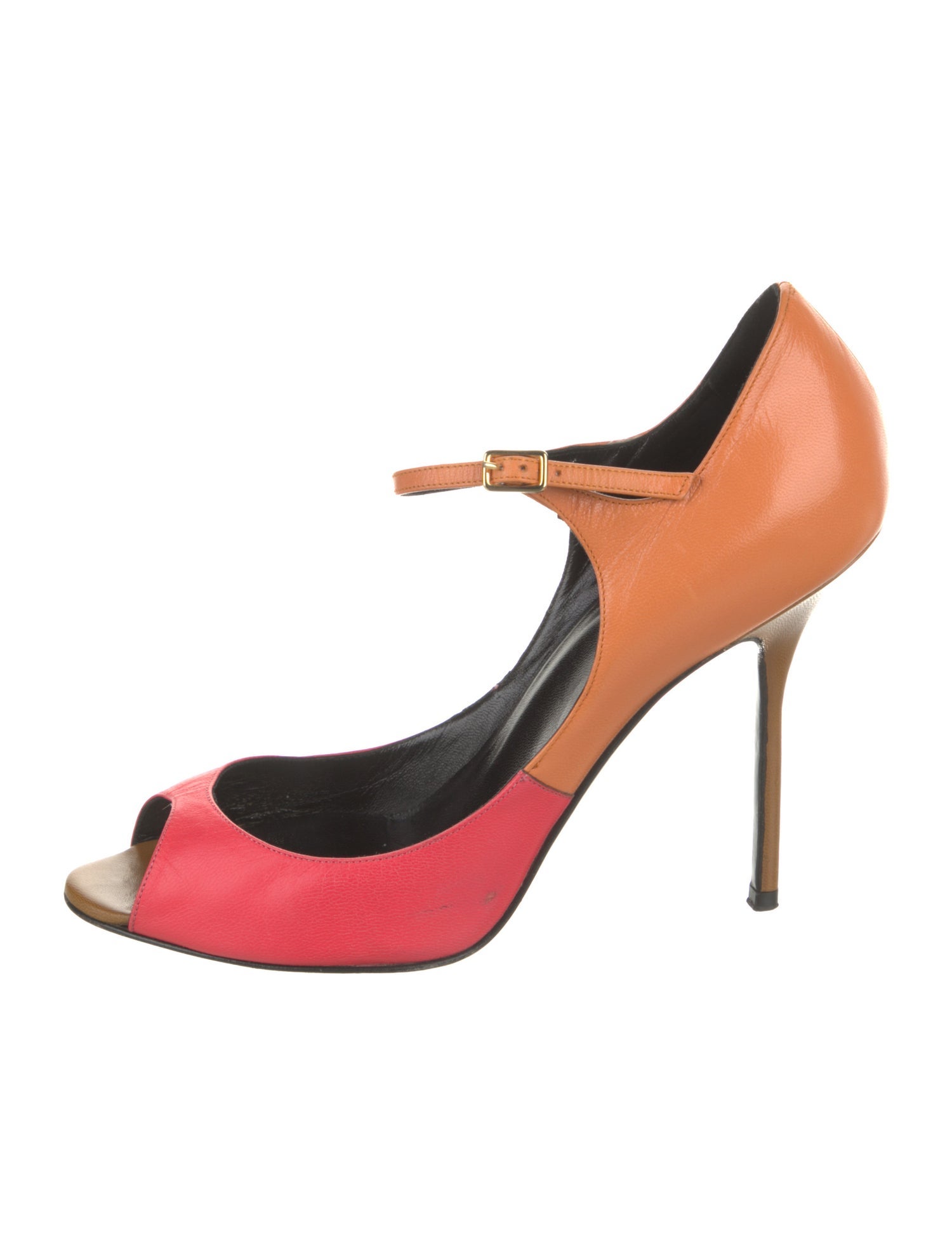 Pierre Hardy Leather Colorblock Pattern D'Orsay Pumps