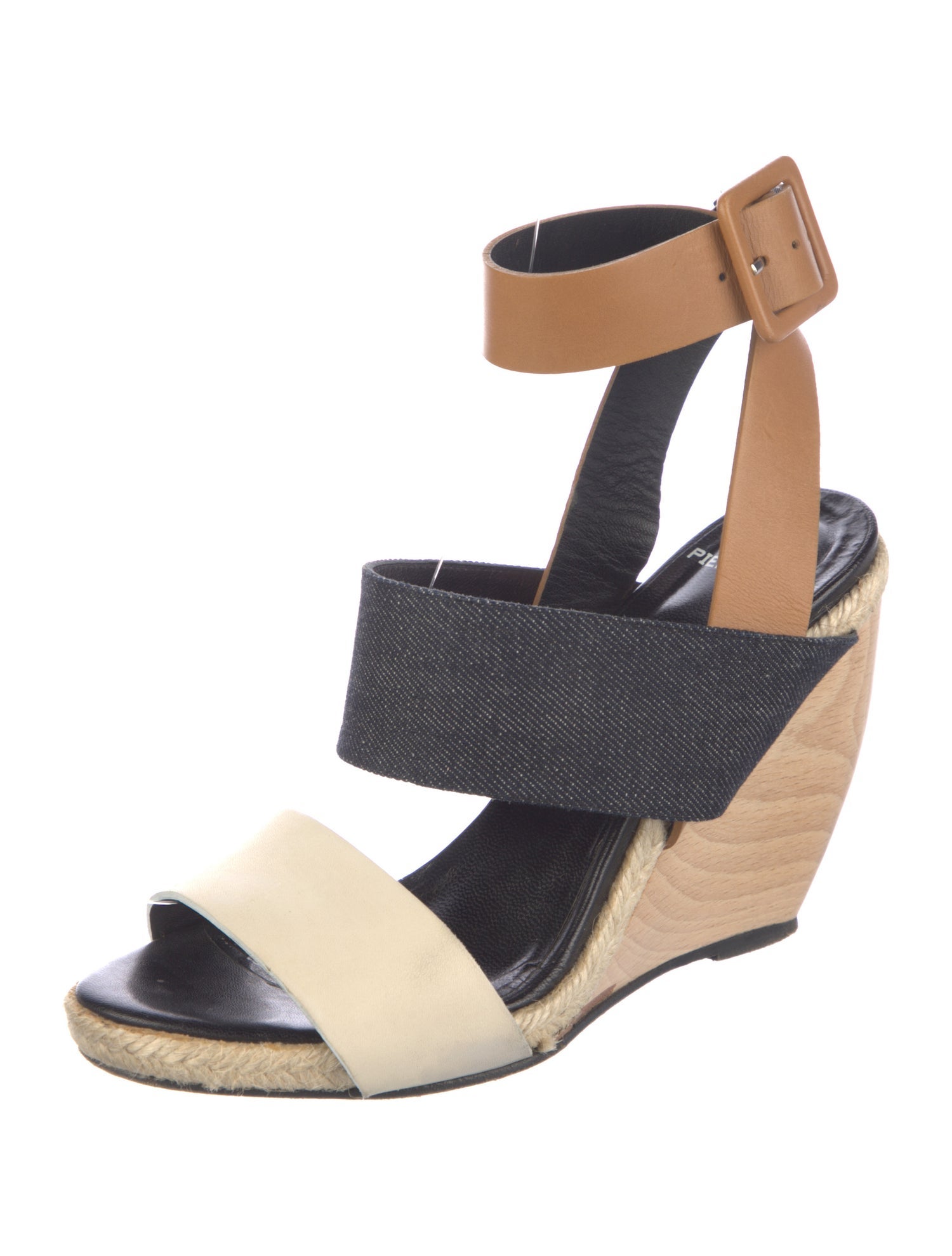 Pierre Hardy Leather Colorblock Pattern Espadrilles