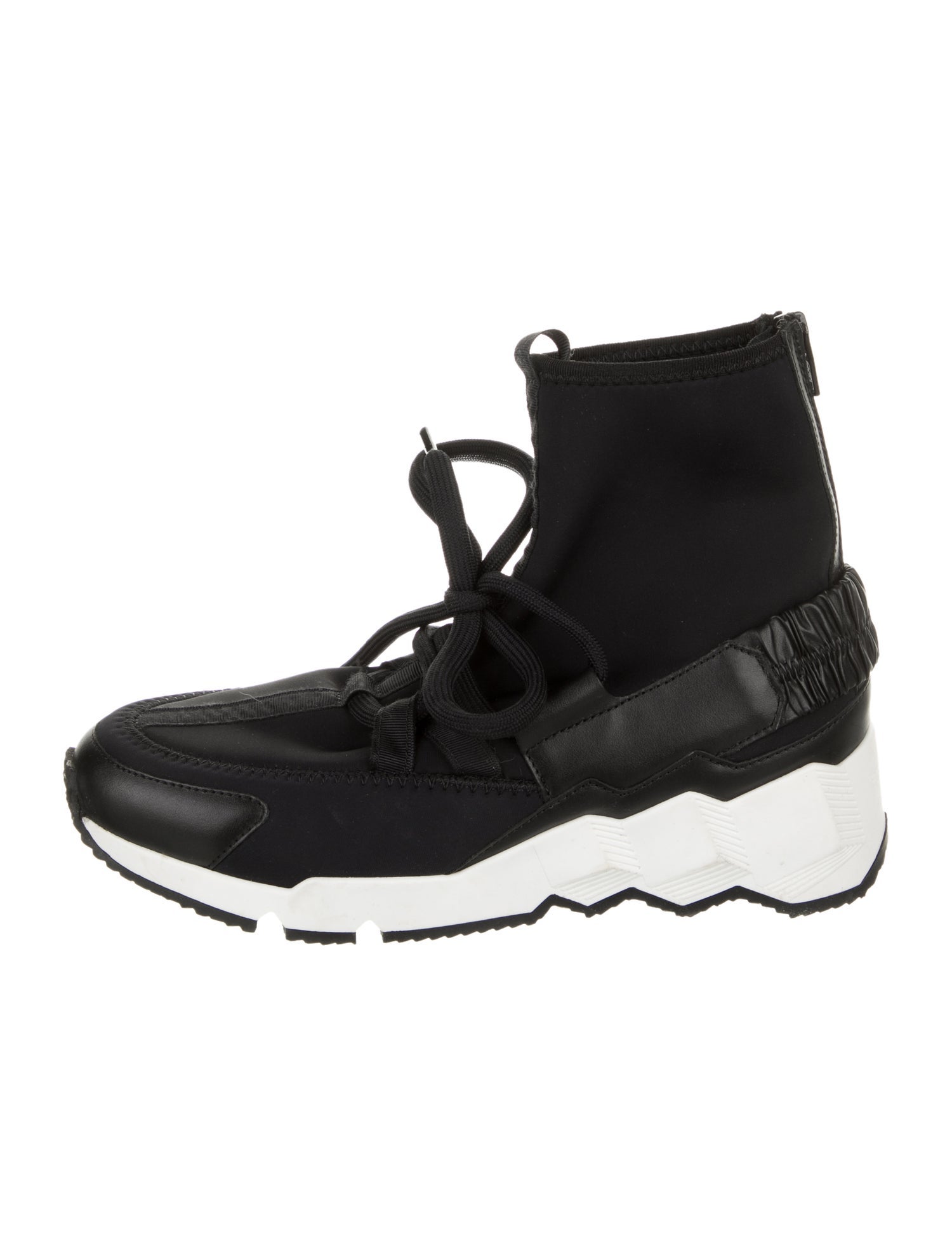 Pierre Hardy Leather Colorblock Pattern Wedge Sneakers