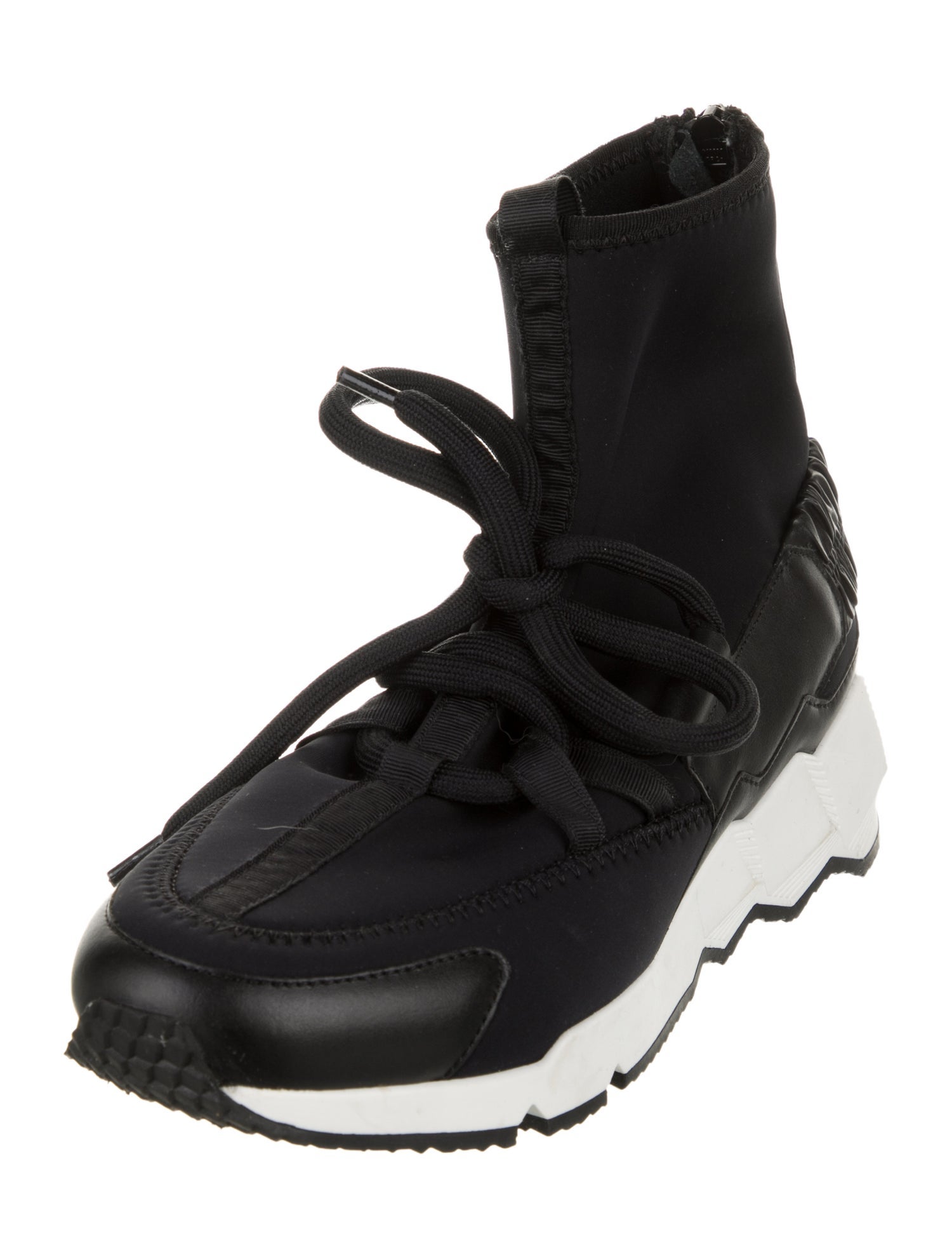 Pierre Hardy Leather Colorblock Pattern Wedge Sneakers