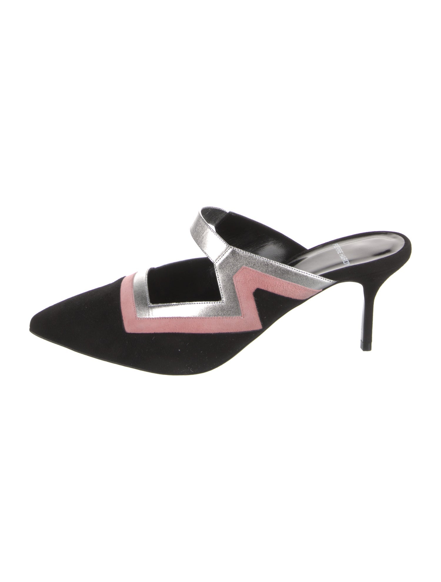 Pierre Hardy Suede Colorblock Pattern Mules