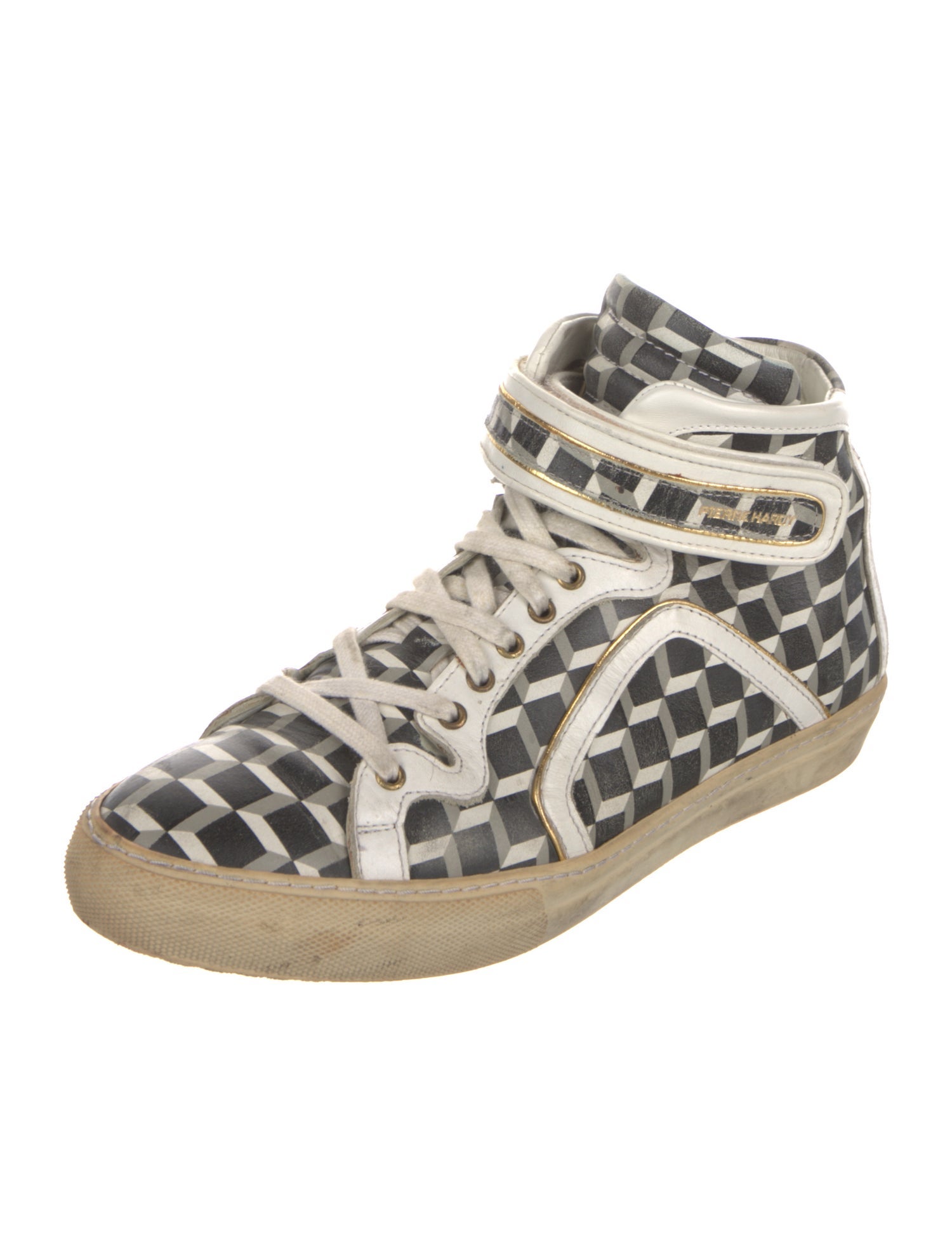 Pierre Hardy Leather Printed Sneakers