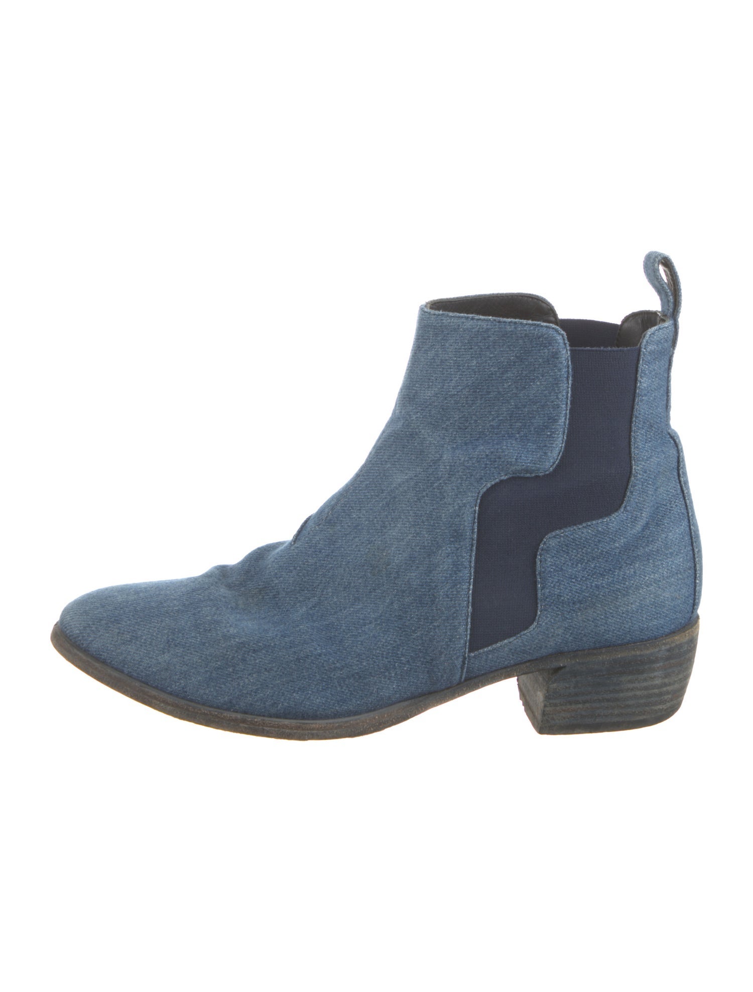 Pierre Hardy Denim Colorblock Pattern Chelsea Boots