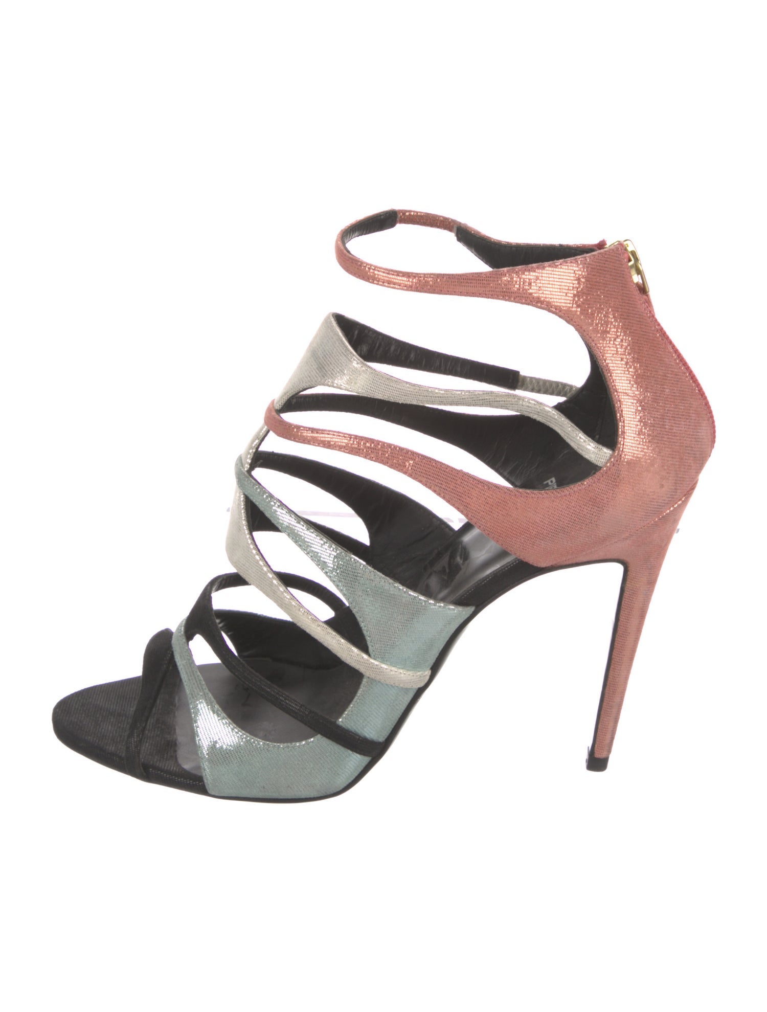 Pierre Hardy Suede Colorblock Pattern Gladiator Sandals