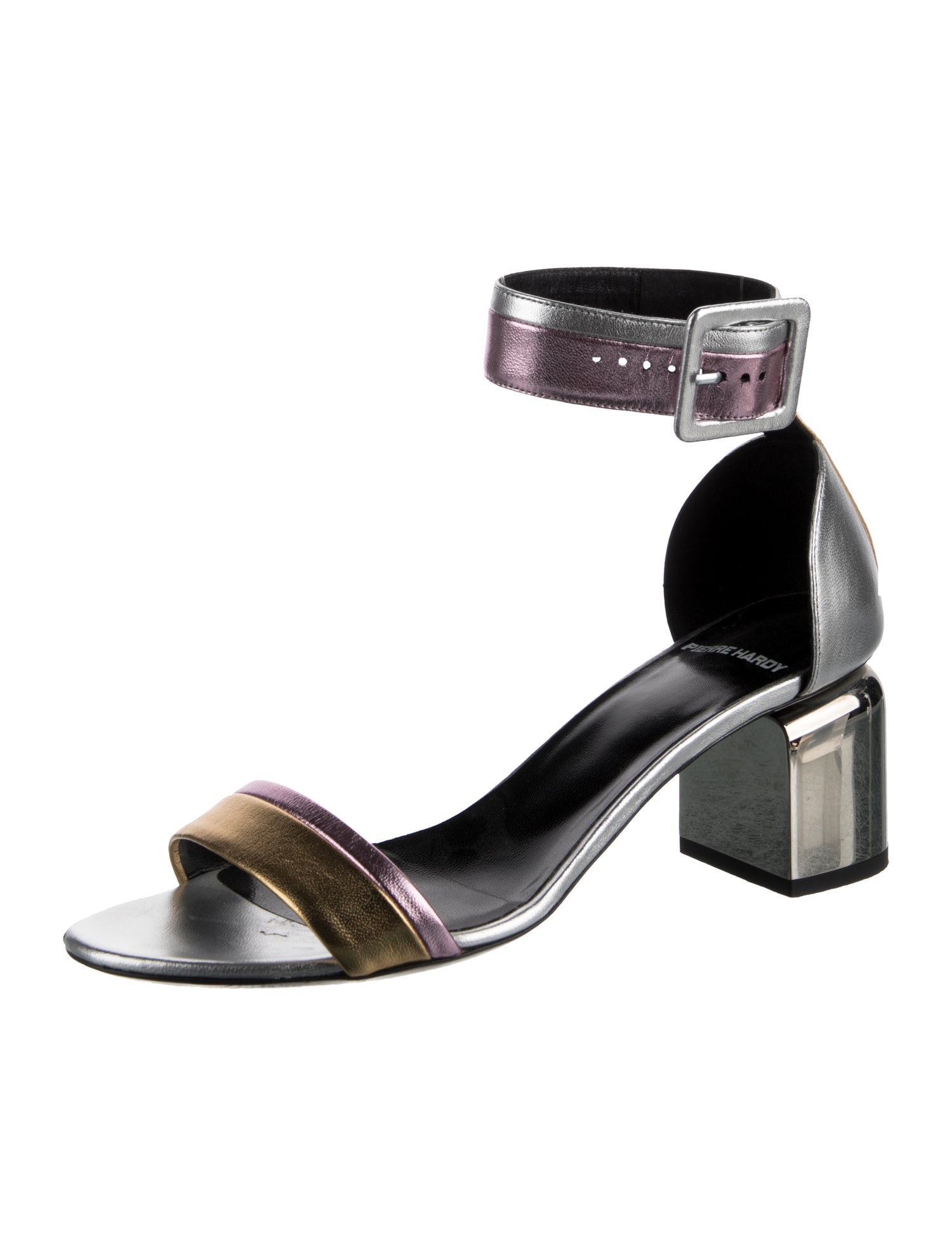 Pierre Hardy Leather Colorblock Pattern Sandals