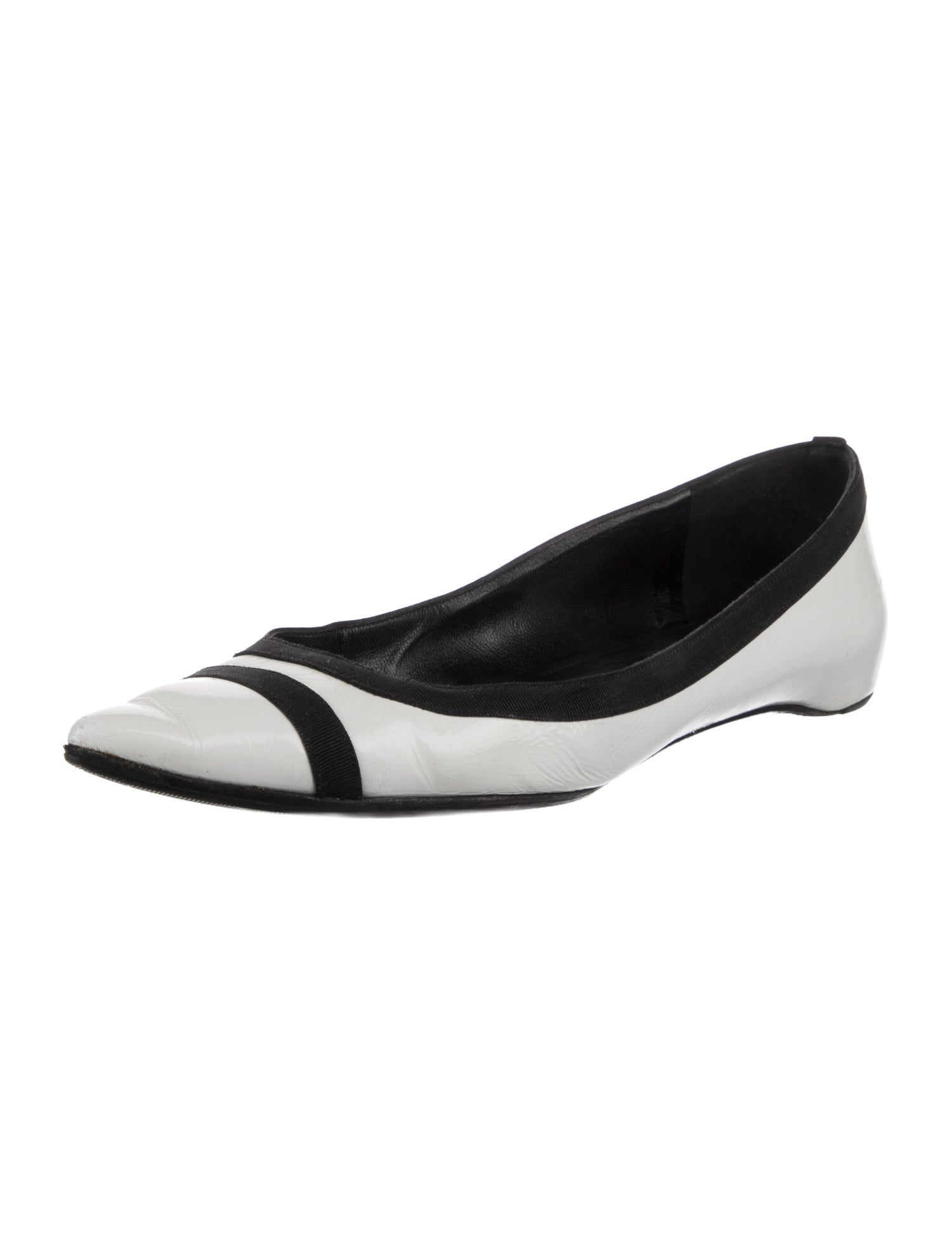 Pierre Hardy Patent Leather Colorblock Pattern Ballet Flats