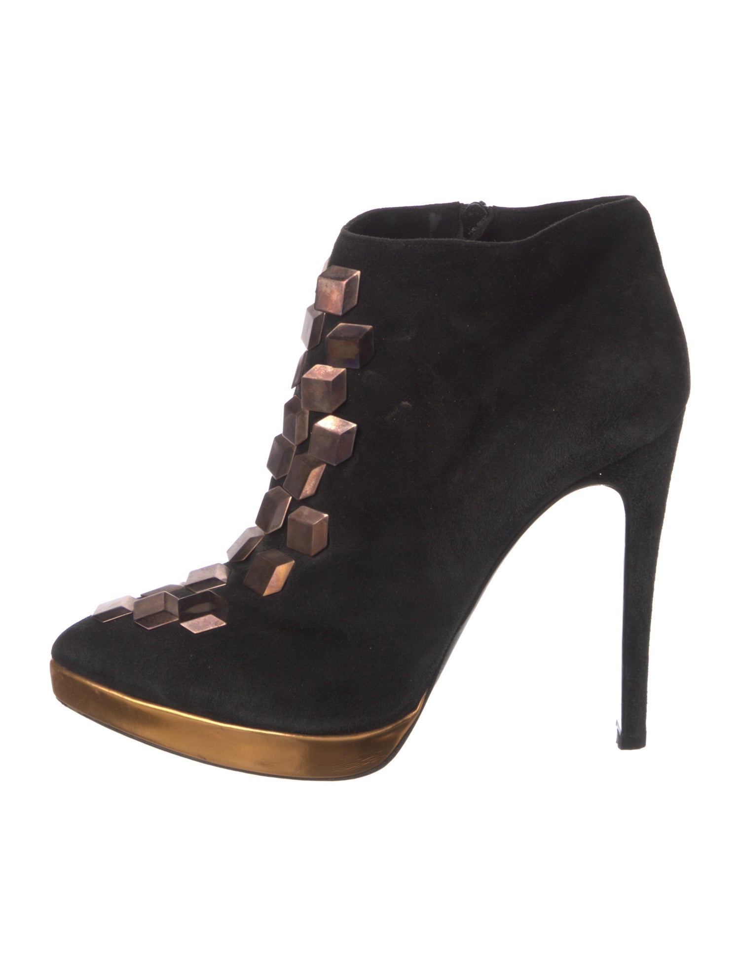 Pierre Hardy Suede Studded Accents Lace-Up Boots