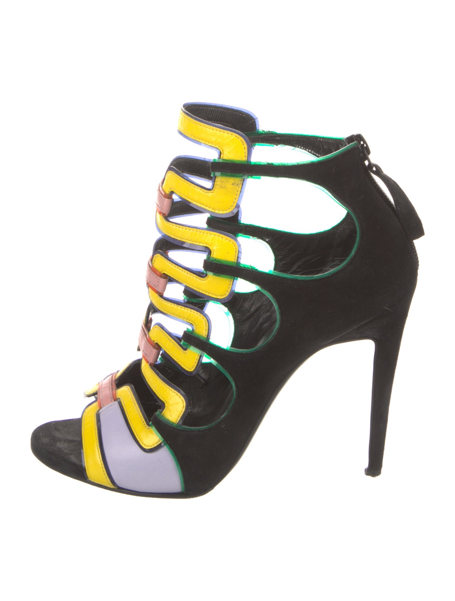 Pierre Hardy Suede Colorblock Pattern Pumps