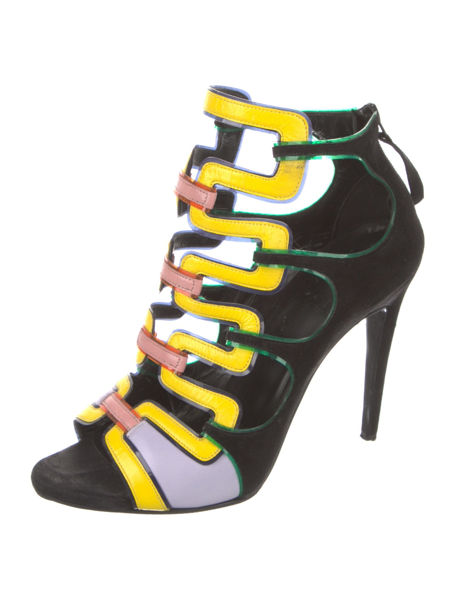 Pierre Hardy Suede Colorblock Pattern Pumps