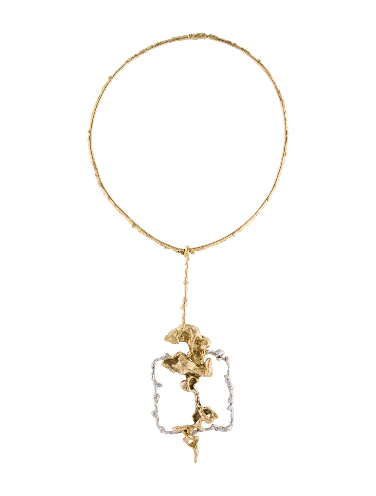 Pierre Sterlé Paris 18K Two-Tone Sculptural Pendant Necklace