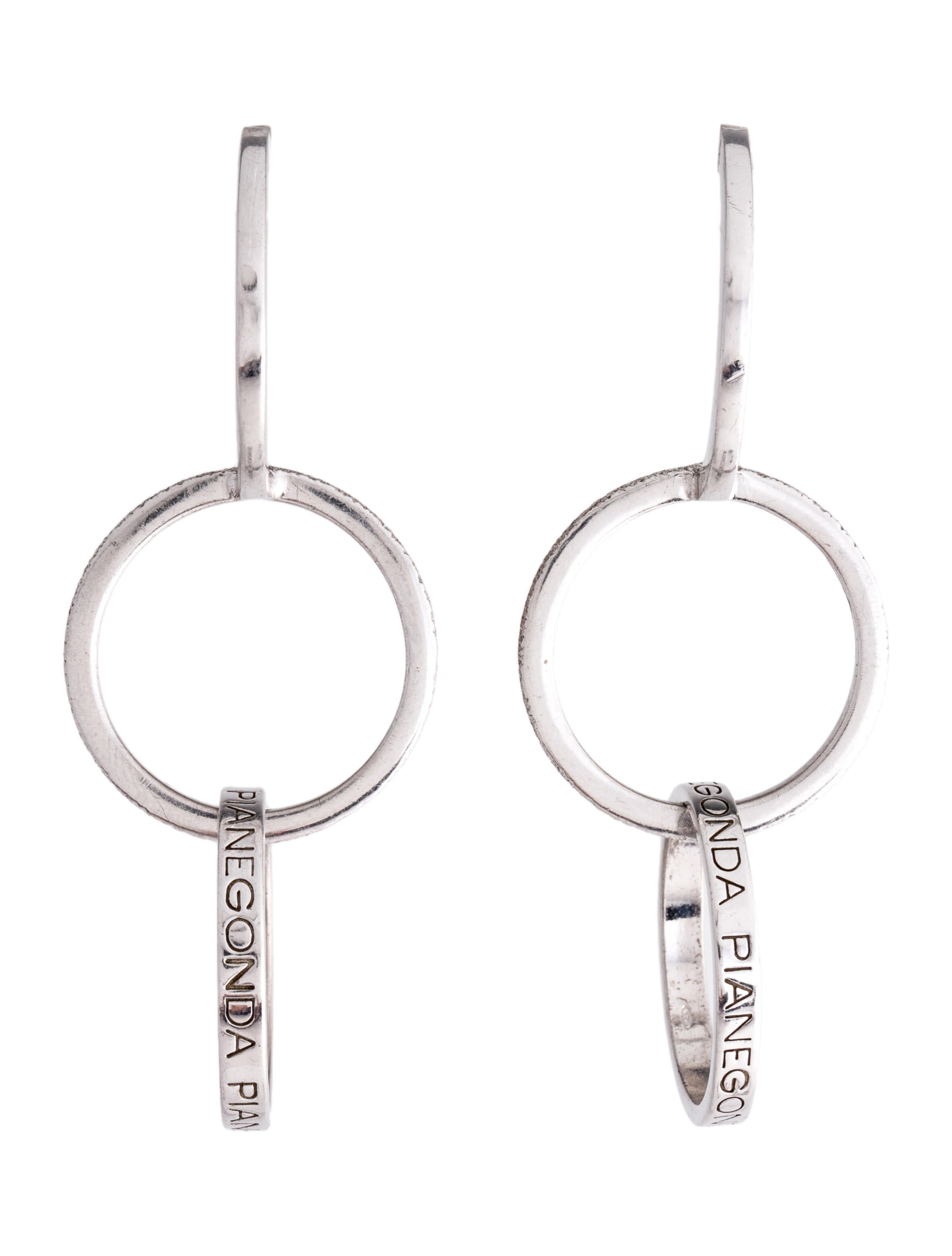 Pianegonda Circle Link Drop Earrings Sterling Silver Drop, Earrings