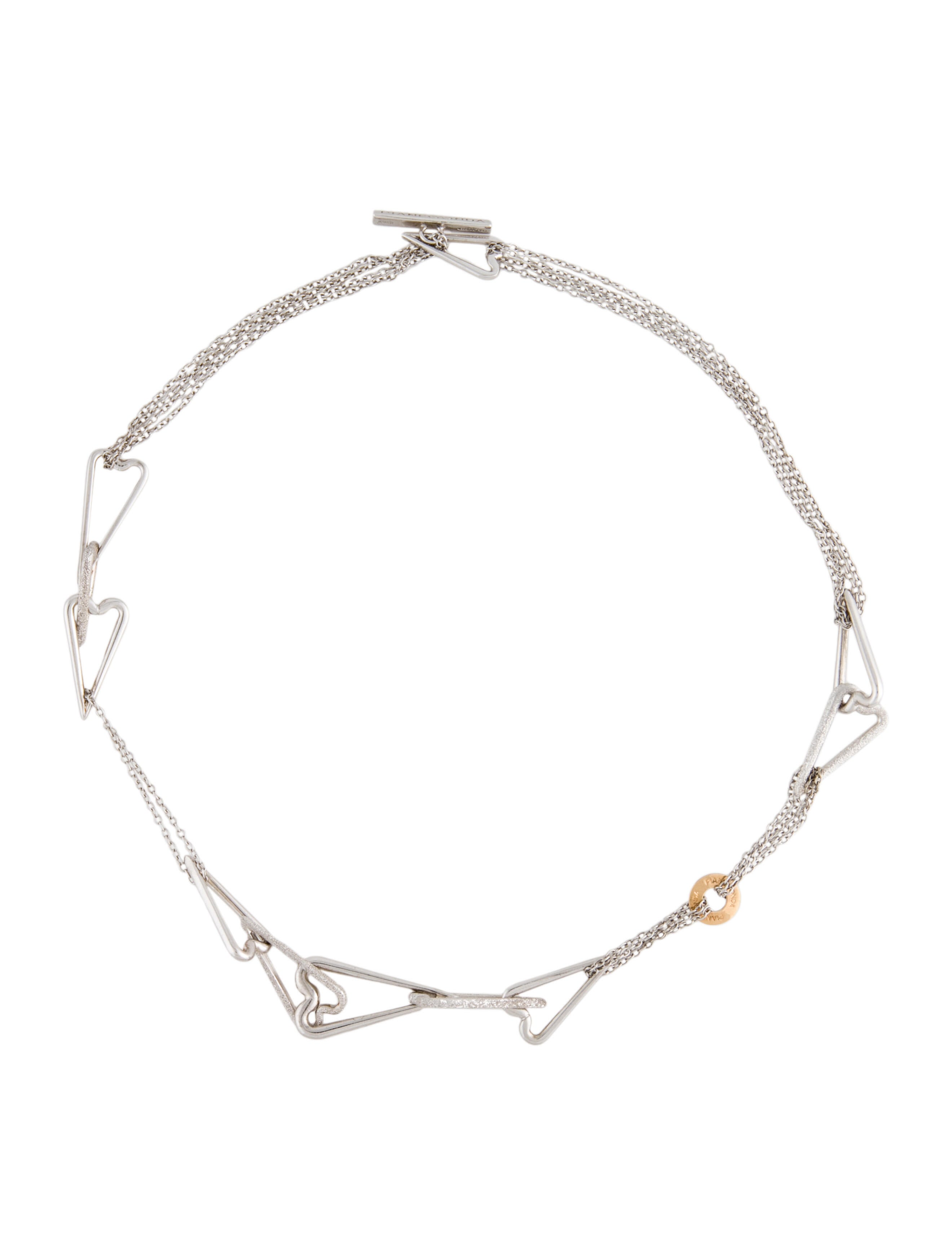 Pianegonda Two-Tone Chain Heart Link Chain Necklace