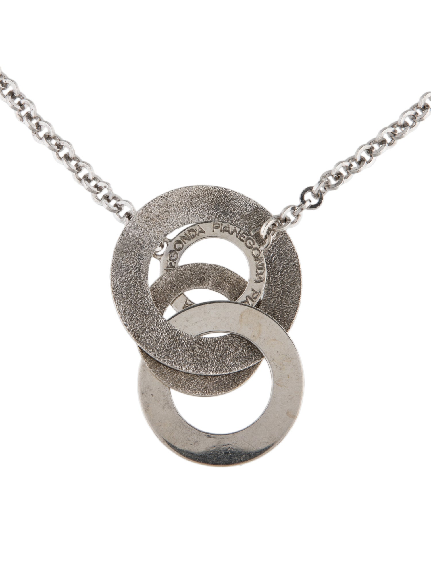 Necklace 14K Diamond Link Drop Pendant Necklace 14K White Gold