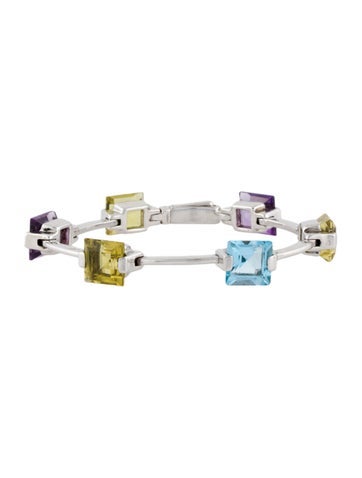 Pianegonda Link Topaz, Amethyst & Quartz Bracelet