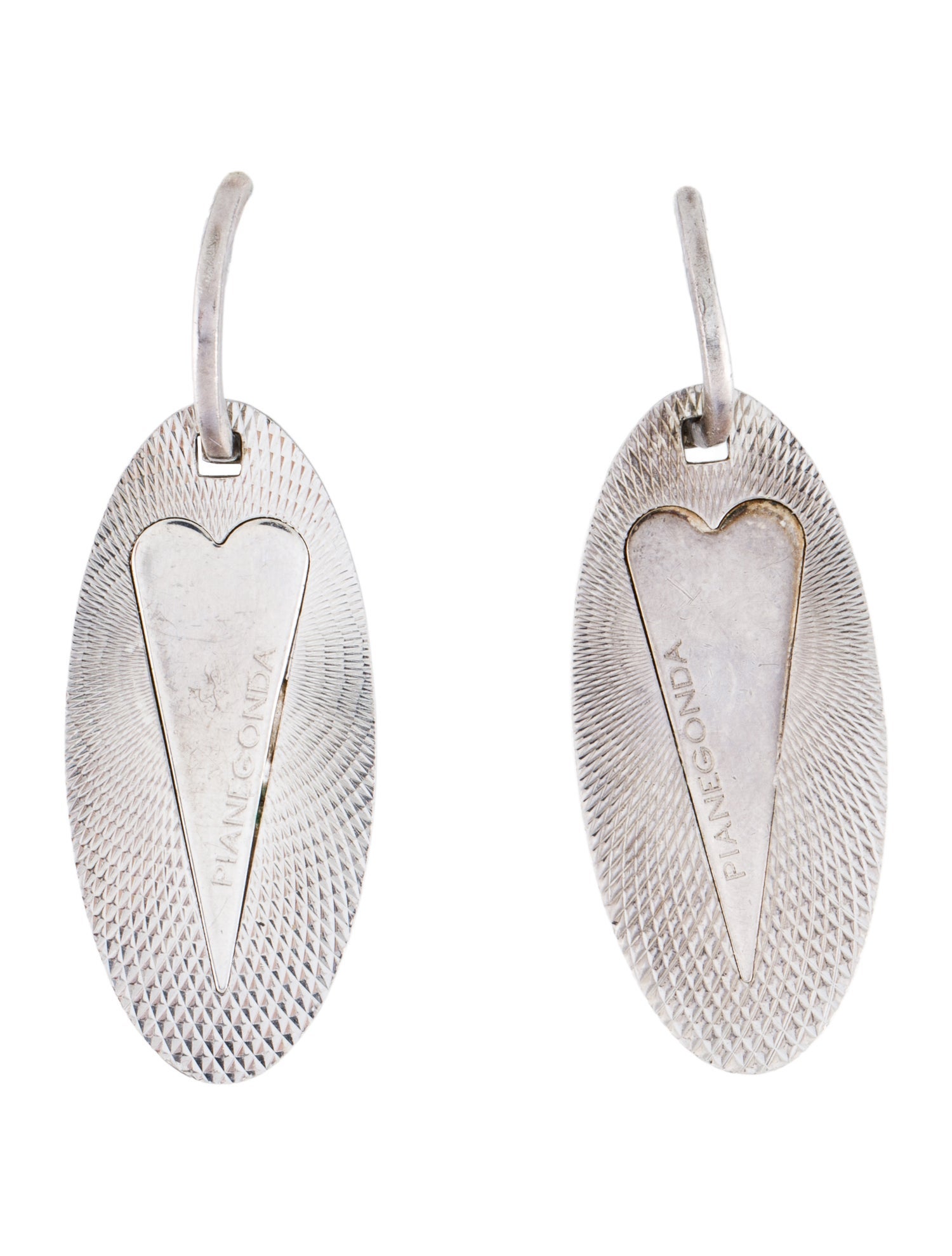 Pianegonda Heart Textured Drop Earrings